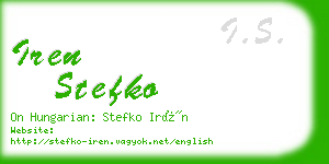 iren stefko business card